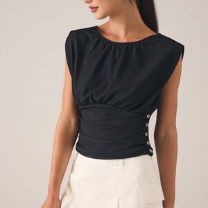 By Anthropologie Ruched Sleeveless Top